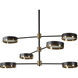 Oralee 6 Light 43 inch Black / Brass / Black Chandelier Ceiling Light